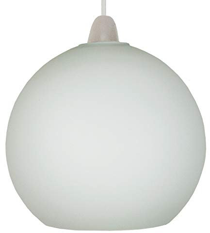 Loxton Lighting - Matt White Opal Glass Ball Pendant Light Shade with B22/E27 Shade Ring - Ideal for Bedrooms, Lounges, Halls, and Much More