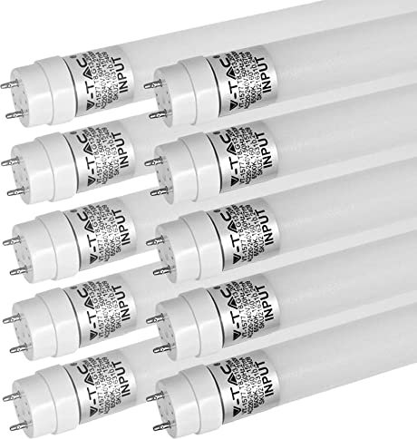 ZONE LED Lot de 10 tubes LED, 120 cm, blanc neutre (4000 K), 1850 lumens, T8, G13-18 W (remplace 36 W), avec démarreur, tube LED, tube fluorescent, lampe néon