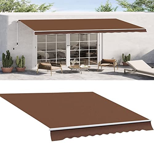 BPILOT Manuell/elektrisch Einziehbare Markise Wasserdichtes Ersatzgewebe 100% 230G Polyester Fenster Tür Sonnenschirm Unterschlupf - Decküberdachung Balkon Draussen Schattenabdeckung (Color : Brown,