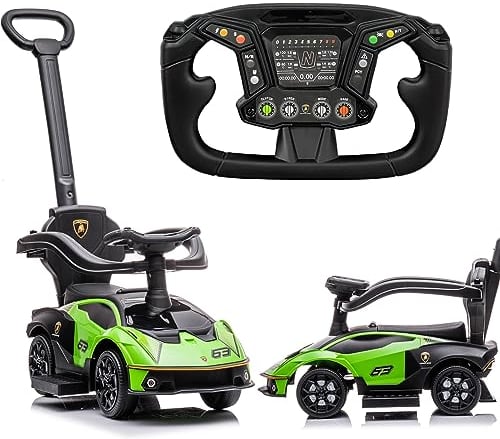 Rutschauto ab 1 Jahr mit Schiebestange, Kinderauto, Rutschauto Essenza SCV12, Auto Kinder (Grün)