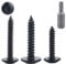 Blechschrauben Selbstschneidende Schrauben Torx, 60 Stk Holzschrauben, Flachkopfschrauben, Flachkop Torx Karosserieschrauben, schwarz Bohrschrauben für Holz Möbel Schrauben - M3,9x13mm
