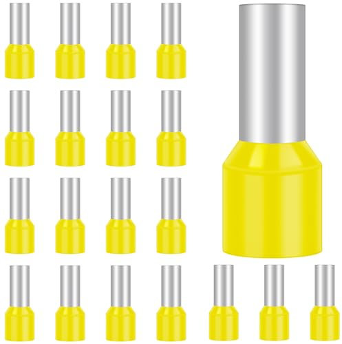 50 Pièces Cosse 25 mm² Jaune, Hanibos Embouts de Câble Isolés, Embout Fil Electrique Souple Connecteurs de Câble (25 mm² x 16 mm)