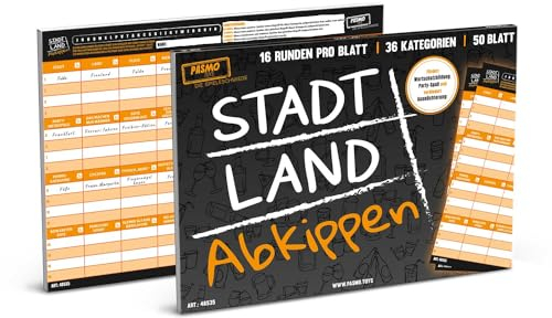 Pasmo Craze Stadt Land Abkippen A4 Gesellschaftsspiel Sonderedition Partyspiel mit lustigen Kategorien