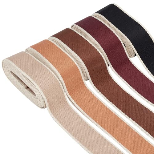 PH PandaHall 38mm Sangle en polyester lourd, 5 Couleurs Sangles pour sacs plats Ruban de sangle en nylon Sangles de laisse pour Fabrication de sacs à ceinture en tissu Activités de plein air