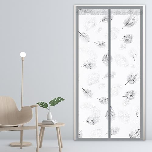 Fliegengitter Magnet 90x200cm, Wärmeschutz im Winter Wärmeisolationsvorhang Automatisches Schließen für Außentür Balkontür Fenster, Blickdicht -I
