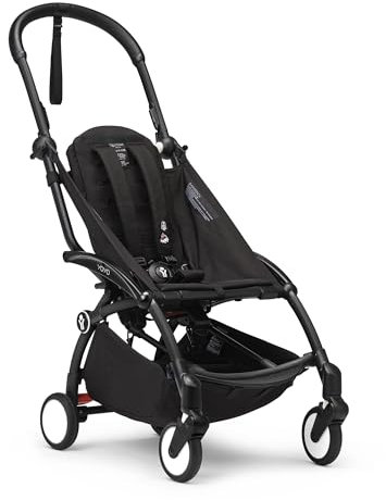 Stokke YOYO3 Gestell, Schwarz - Textilset nicht inbegriffen - Enthält 5-Punkt-Gurt, verstellbare Rückenlehne, Sonnenverdeck-Verlängerungen, gepolsterte Schultergurte & schützende Aufbewahrungstasche