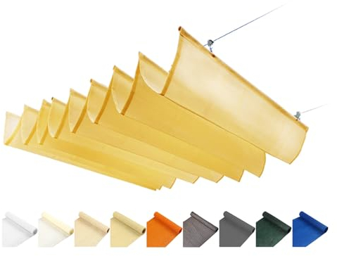 LXBAMKEA Rétractable Extérieur Couverture Pergola, Voile Pare-Soleil Télescopique À Vagues, 95% Protection Solaire Anti-UV Store À Vagues, Terrasse Patio Cour Arrière Porche Abri Toit