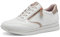 Jana Damen Sneaker Flach mit Reißverschluss Vegan, Scarpe da Ginnastica Donna, Bianco, Oro Rosa, 40 EU