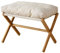 Faltbarer X-Bein-Fußhocker mit Weicher Polsterung, Multifunktionale Fußstütze mit Weichem Kissen (Beige)