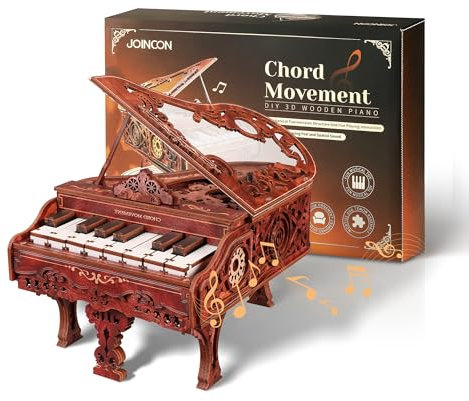 FUNPOLA 3D Holzpuzzle für Erwachsene, spielbares mechanisches Klaviermodell mit funktionsfähiger Tastatur. Kreativer Heimdekor-Bausatz, ideales Festivalgeschenk für Erwachsene & Kinder (Standard)