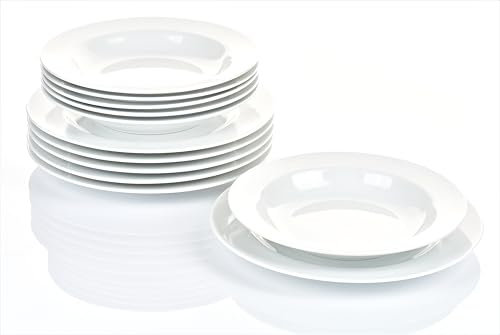 Retsch Arzberg Heike Weiss Tafelservice 12teilig für 6 Personen/Porzellan/uni weiss, rund