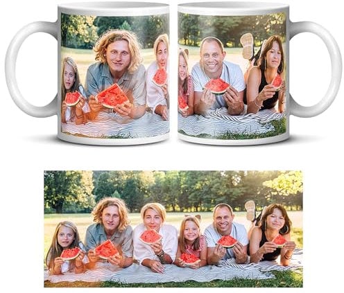 Panther Print Personalised Custom Photo Mug - Add Your Own Image, Text, Logo - Customisable 11oz Coffee Cup, Gift for Birthdays, Holidays, Weddings - Durable Ceramic, Dishwasher & Microwave Safe