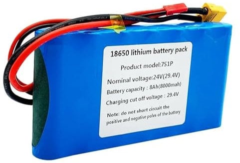Batteria per bici elettrica 24V 8000mAh Batteria al litio ricaricabile con BMS per attrezzatura da 150 W 8000XT60+JST