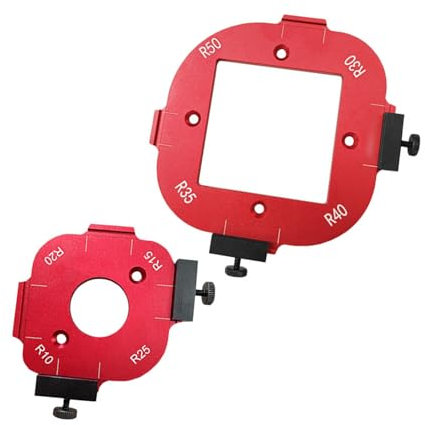 Ensemble de 2 Modèles de Routeur de Gabarit de Rayon 4 en 1 10-25R et 30-50R pour le Travail du Bois, Alliage D'aluminium, Outil de Gabarit D'angle de Rayon de Panneau de Chanfrein