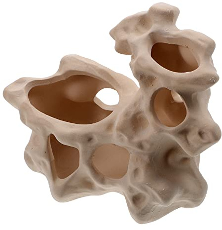 ROMISBABA Aquarium Kunststein Höhle Keramik Dekoration Fisch Tank Hideout Aquarien Landschaftsbau