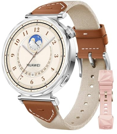 HUAWEI Watch GT 5 41mm Marrón + Correa de Fluoroelastómero EasyFit 3 Rosa Cristal
