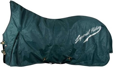 Imperial Riding Outdoordecke IRH Super-Dry 50 g, wasserdicht & atmungsaktiv, 600D Polyester Nylonfutter, leichte Winterdecke für Pferde, edles Design & Bequeme Passform, Waldgrün, 165