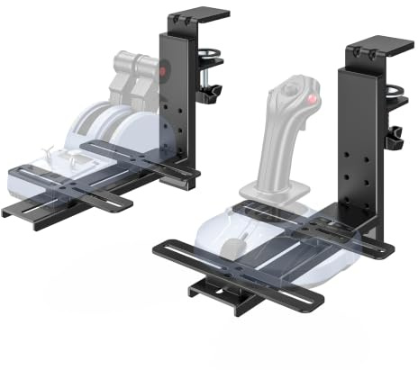 ARES WING HOTAS Tischhalterung für Joystick und Schubregler aus Metall | Kompatibel mit Logitech X52/X52 Pro/X56, Thrustmaster T.16000M, T.Flight HOTAS, VKB Gladiator NXT, für Flugsimulator, 2 Stück