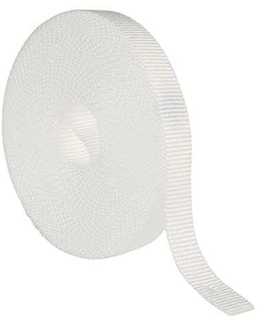 Amig - Cinta Blanca para Recogedor de Persianas Enrollables - Cuerda de Repuesto para Carretes de Persiana de Toque Suave y Rígido - Resiste los Rayos UV y la Abrasión - Blanca - Medidas: 18 mm x 6 m
