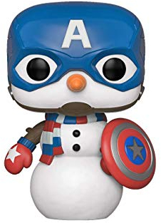 Funko POP! Bobble Marvel: Holiday - Captain America - Collectable Vinyl Figure - Gift Idea - Official Merchandise - Toys for Kids & Adults - Movies Fans - Model Figure for Collectors and Display