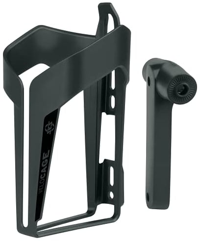 SKS GERMANY COM/CAGE VELO Flaschenhalter mit Adapter für den Lenker (Fahrradzubehör inklusive Adapter zur Befestigung am Lenker, kompatibel mit dem COMPIT-System), schwarz