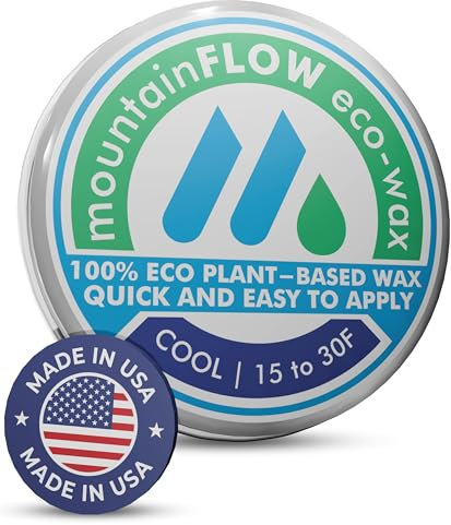 Mountainflow Eco-Wachs, zum Aufreiben, für Ski/Snowboard, biologisch abbaubar, pflanzliches Wachs, kühl: 15-30 F