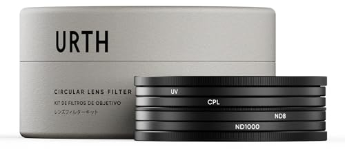 Urth UV, Circular Polarizing (CPL), ND8, ND1000 Lens Filter Kit (Plus+) (72mm, Avvitare nel)