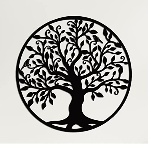 DEKADRON Metall-Wandkunst – Baum des Lebens – Familienbaum, Metall-Wanddekoration, Heimbüro, Dekoration, Schlafzimmer, Wohnzimmer, 72 x 72 cm (B x H)