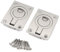 Bestgle 2 Packungen Bündigring Plull Handle Luke Locker, 62 x 44 mm Edelstahl Boot Spind Schrank Versteckter Griff Versenkte Möbel Boot Luke Riegel