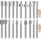 Lot de 22 embouts de fraisage en carbure de tungstène pour fixation Dremel (DL225)
