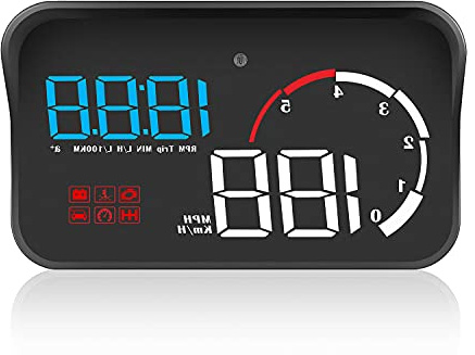 Auto HUD Display, Riloer Car Head Up Display Projektor Digitaler Tachometer mit 5,5 Zoll HD Bildschirm Blau