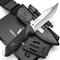 Wolfgangs W3 Outdoor Messer feststehende Klinge - Inkl. Scheide + Feuerstarter - Ideales Jagdmesser aus einem Stück 440C Stahl gefertigt - Premium Survival - Bushcraft (Silber)
