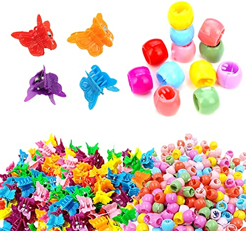 Belvanr Mini Haar Klammer Clips 200 Stück Schmetterling Haarklammer Haarperlen zum Klipsen Haargreifer Klein Haarperlen Utterfly Hair Clips Kunststoff Haar Klammern für Frauen (Zufällige Farben)