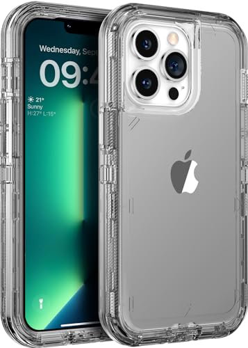 ORIbox Custodia compatibile con iPhone 13 Pro Max e 12 Pro Max, resistente antiurto e anti-caduta custodia trasparente