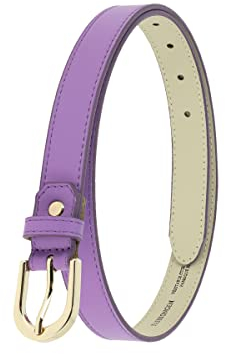 FASHIONGEN - Damengürtel aus italienischem Leder, LUNA - Lila (Goldenschnalle), 85