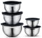 Vinod Set of 5 Stainless Steel Mixing Bowls with Lids - Meal Prep Bowls | Mix & Serve | Flat Bottom & Stackable | Heavy Duty, Easy to Clean, Space Saving, | Black Lids