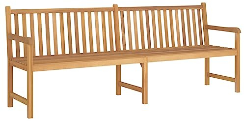 vidaXL Teak Massiv Gartenbank Sitzbank Parkbank Holzbank Massivholzbank Bank Gartenmöbel Terrassenbank Balkonbank Terrasse Outdoor 228cm