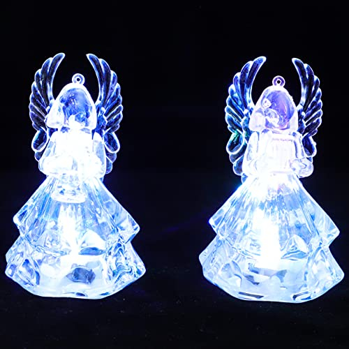 Zerodeko 2 STK Led Nachtlicht Engel Figuren - Bunte Cartoon Gebet Engel Tischlampe - Mini Nachttischlampe Für Kinderzimmer, Schlafzimmer, Wohnzimmer Deko - 3.54 X 2.16 X 2.16 Zoll