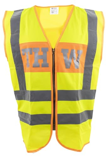 Dönges Signalweste, THW (vorne + hinten), gelb/orange (Warnweste Funktions-Warnschutzweste Kennzeichnungswesten KFZ-Warnweste Pannen-Warnweste Pannenweste Sicherheitsweste Verkehrsweste)