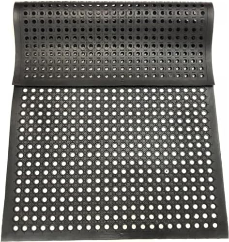 ybaymy Rubber Drainage Mat 150 x 90 cm Large Outdoor Rubber Entrance Mats Floor Mat with Holes Anti Fatigue None Slip Commercialfor Industrial Kitchen Restaurant Bathroom