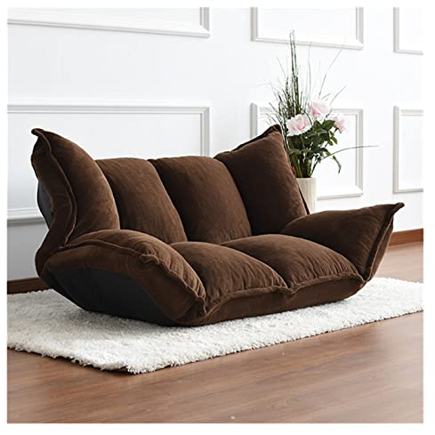 Bodenmöbel liegend Japanisches Futon -Sofa Bett Moderne Klappe Verstellbare Schläfer Chaise Lounge Liege for Wohnzimmersofa (Color : Coffee Color)