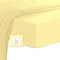 Pizuna 400 Baumwoll-Spannbetttuch 150x200-160x200cm Mildes Gelb, 100% langes Baumwoll-Spannbetttuch, weiches Mako-Satin-Gewebe für bis zu 40 cm Matratzenhöhe (100% Baumwollbettlaken)