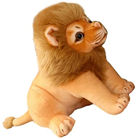 FOYTOKI Plüsch Löwe Kuscheltier Weiches Realistisches Plüschtier Für Umarmen Spielen Und Dekorieren Zu Weihnachten Oder Geburtstagen