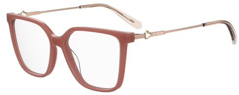 Love Moschino Brille mit Sehstärke für Damen optional mit Sonnenbrillentönung oder Blaulichtfilter, Rechteckig, gefertigt aus Acetat (inklusive Brillenetui)