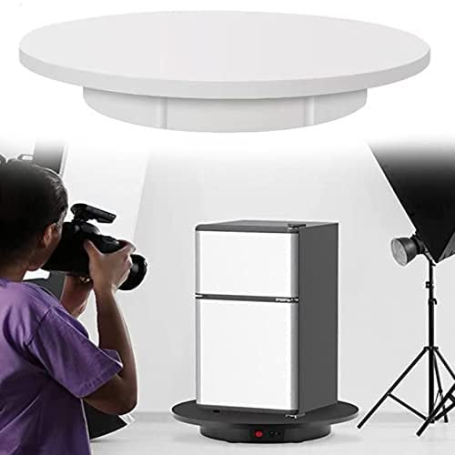 Oiyekntd Large Photography Turntable 62CM Motorized Rotating Display Stand with Remote Control Electric Turntable for Products Photo Short Video, Panoramic Images, 3D Scanning,White