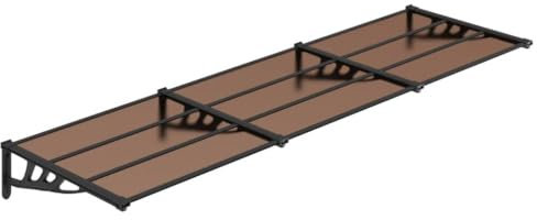 vidaXL Auvent de Porte, Auvent Marquise d'Entrée Résistante aux Intempéries, Auvent de Porche, Abri Protection Contre la Pluie, Noir 297, 5x90 cm Polycarbonate