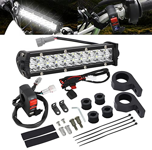 motoparty Dirt Bike Light Bar 60W 4200LM Motorcycle Headlight Bar for KLX110 CRF110 TTR110 YZ250F Compatible Most 7/8” Handlebars 60W Headlight Bar