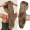 PORSMEER Lange Zopf Pferdeschwanz Haarteil Haarverlängerung mit Kordelzug Lang Glatt Wellig Natürliches Synthetik Haar Ponytail Extensions braun für Frauen 65cm