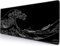 Armanza Grand tapis de souris de jeu avec bords cousus, base en caoutchouc antidérapant, tapis de souris pour clavier, pour travail, jeux, bureau, maison, 80 x 30 cm, motif vague noire de Kanagawa
