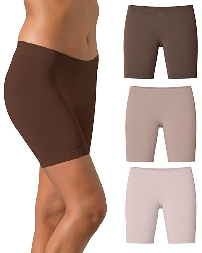 Risalti Radlerhose Damen Kurz Für Kleid Anti Scheuern 3 STK - Nur Die Reibungslos Shorts Microfaser, Anti Scheuern Oberschenkel Damen, Oberschenkel Reiben Schutz - Made in Italy